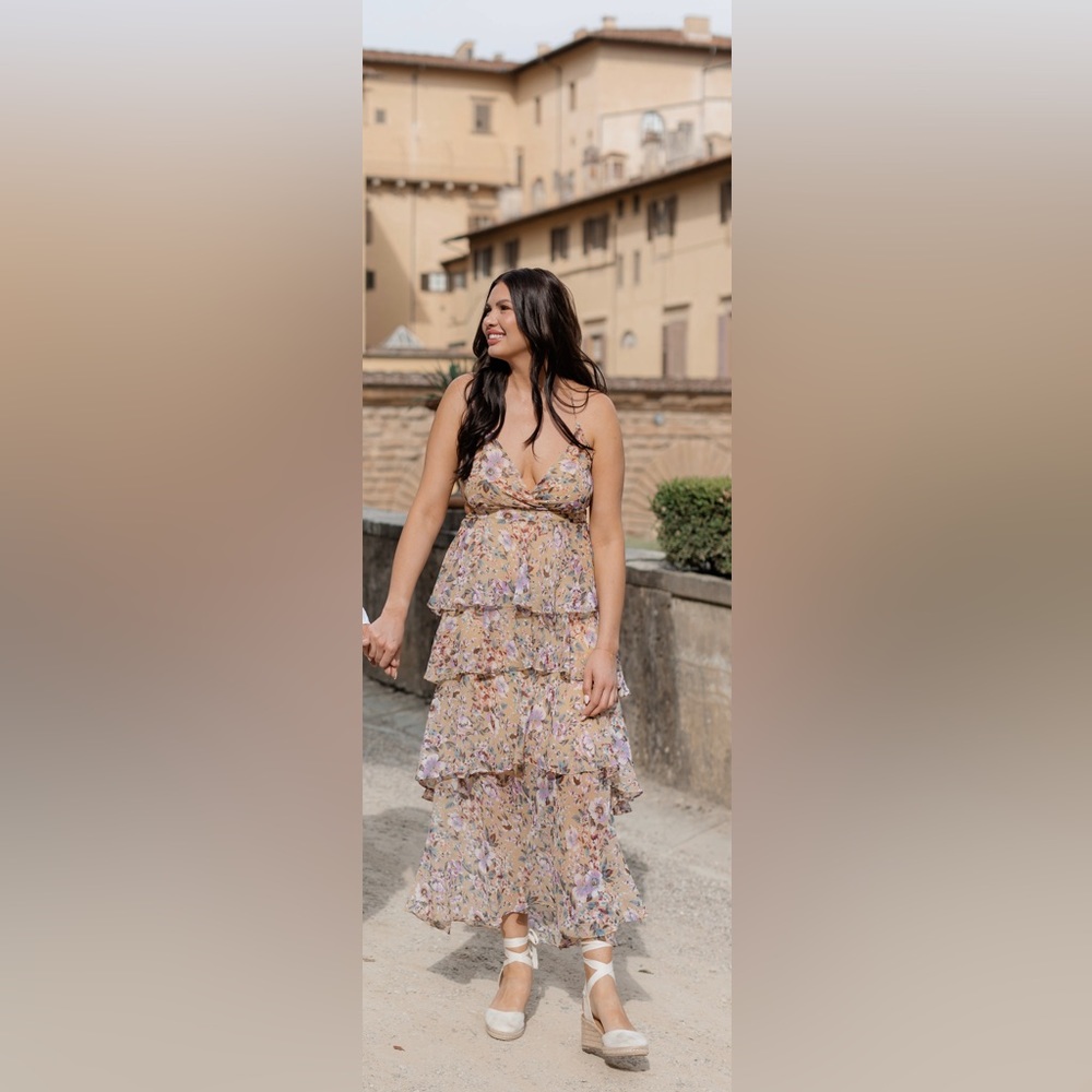 Floral maxi tiered maxi dress